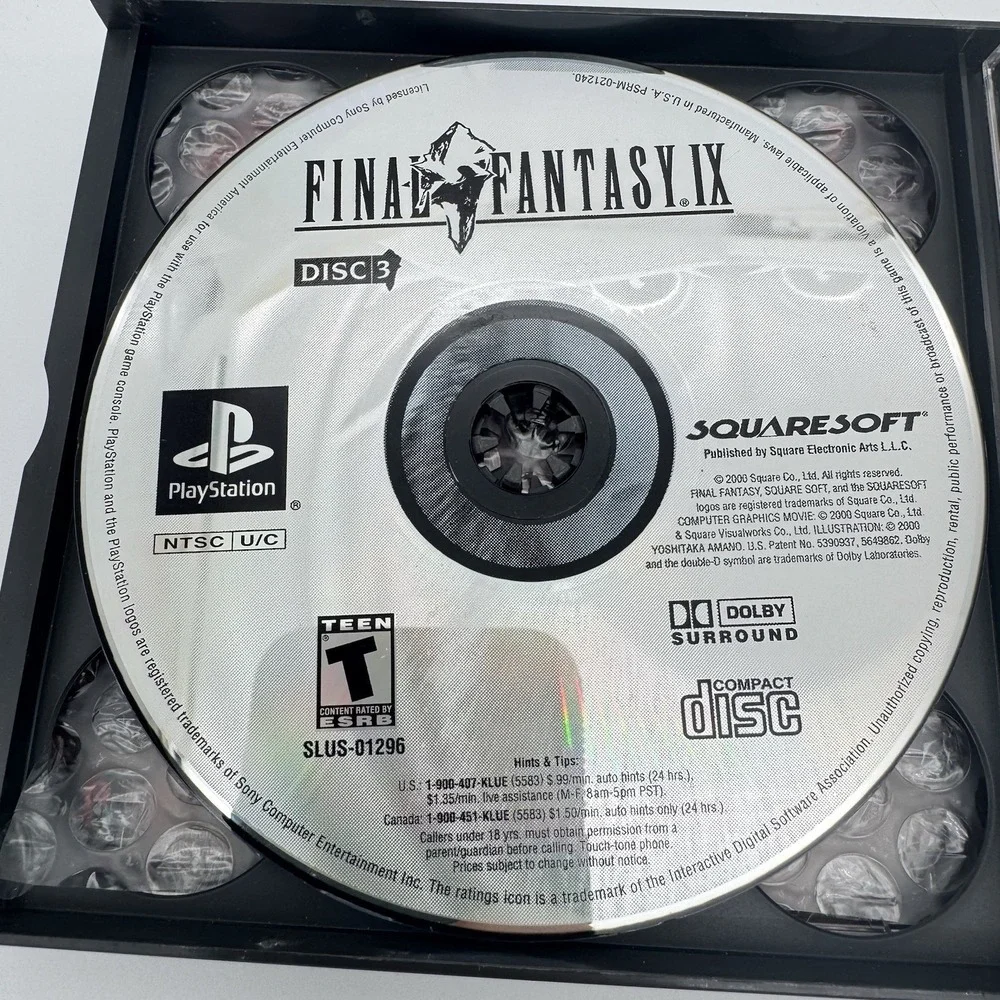 Final Fantasy IX (Sony Playstation 1) 4-Disc Set PS1 Black Label - No Manual